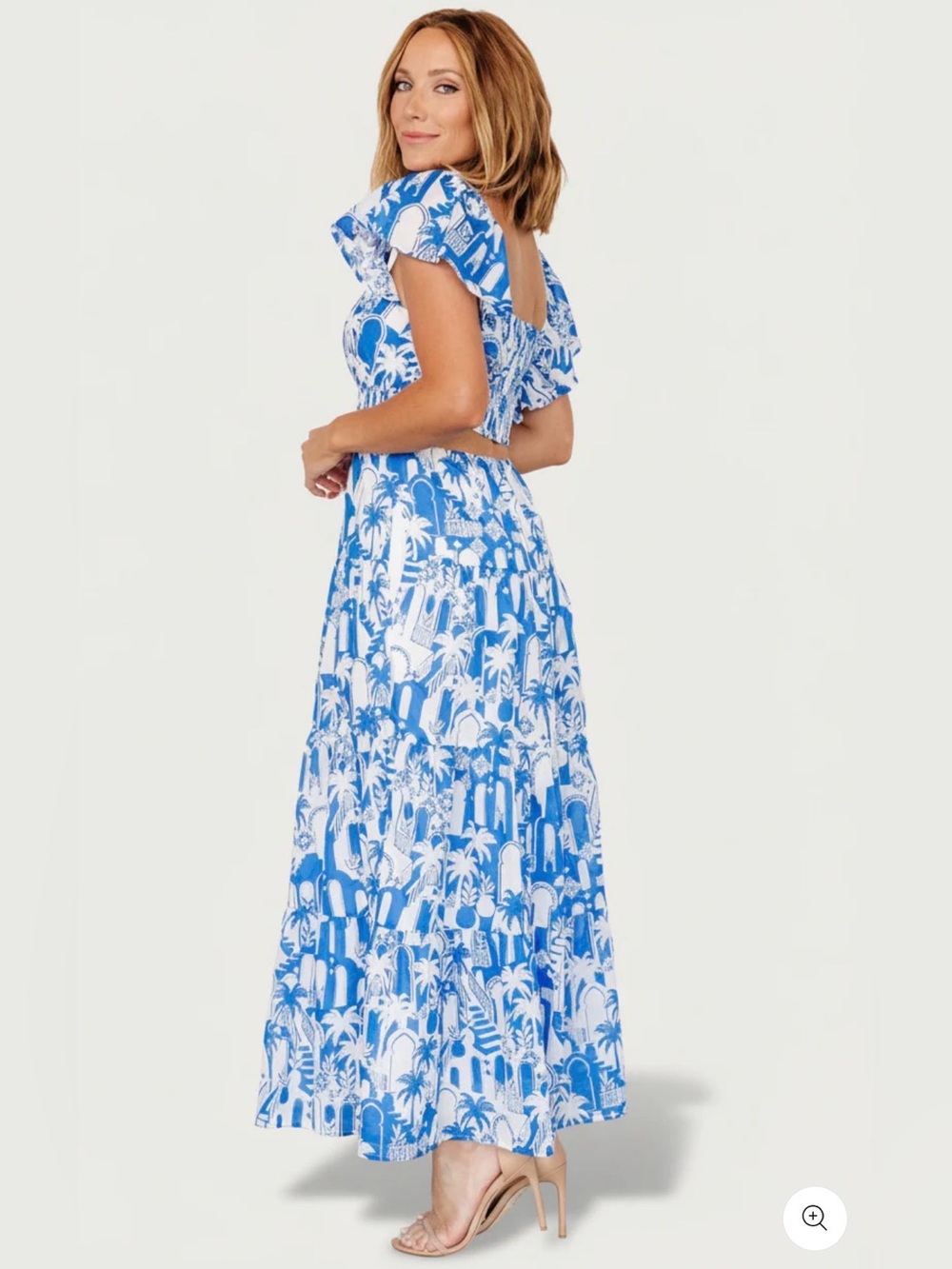 NWT BALTIC BORN Catira smocked lightweight cut out vacation maxi dress 1X - Picture 4 of 9